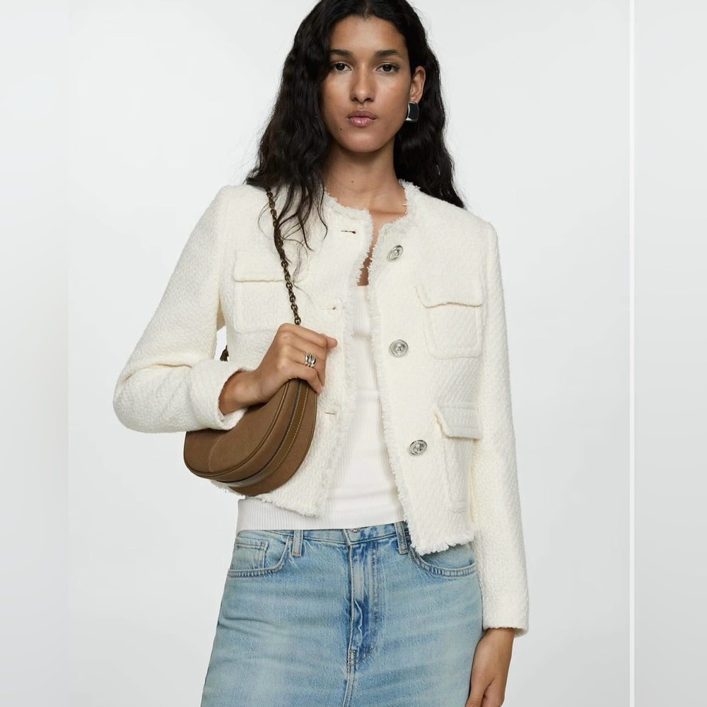 Cream Tweed Jacket 
• NWT • - Picture 5 of 7